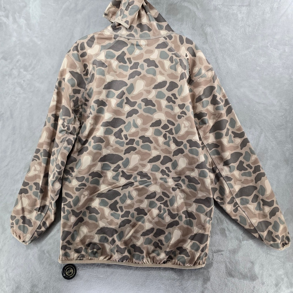 Burlebo Duke Tech Hoodie Mens Medium Brown Camo DWR Water Repellent Mid Layer - Picture 7 of 8